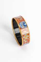 Vintage Hermés Leaf Motif Lion Wide Enamel Bracelet angle view @ Recess LA