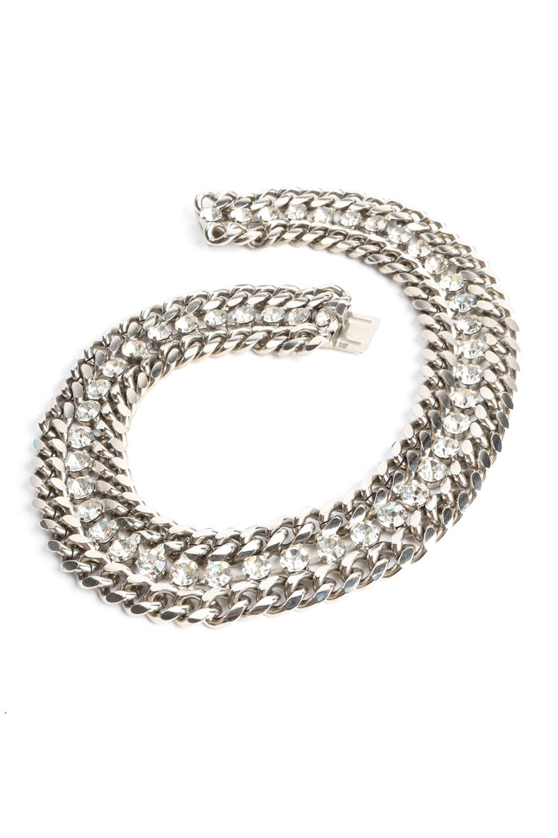 Vintage Rhinestone Link Collar Necklace front @ Recess Los Angeles