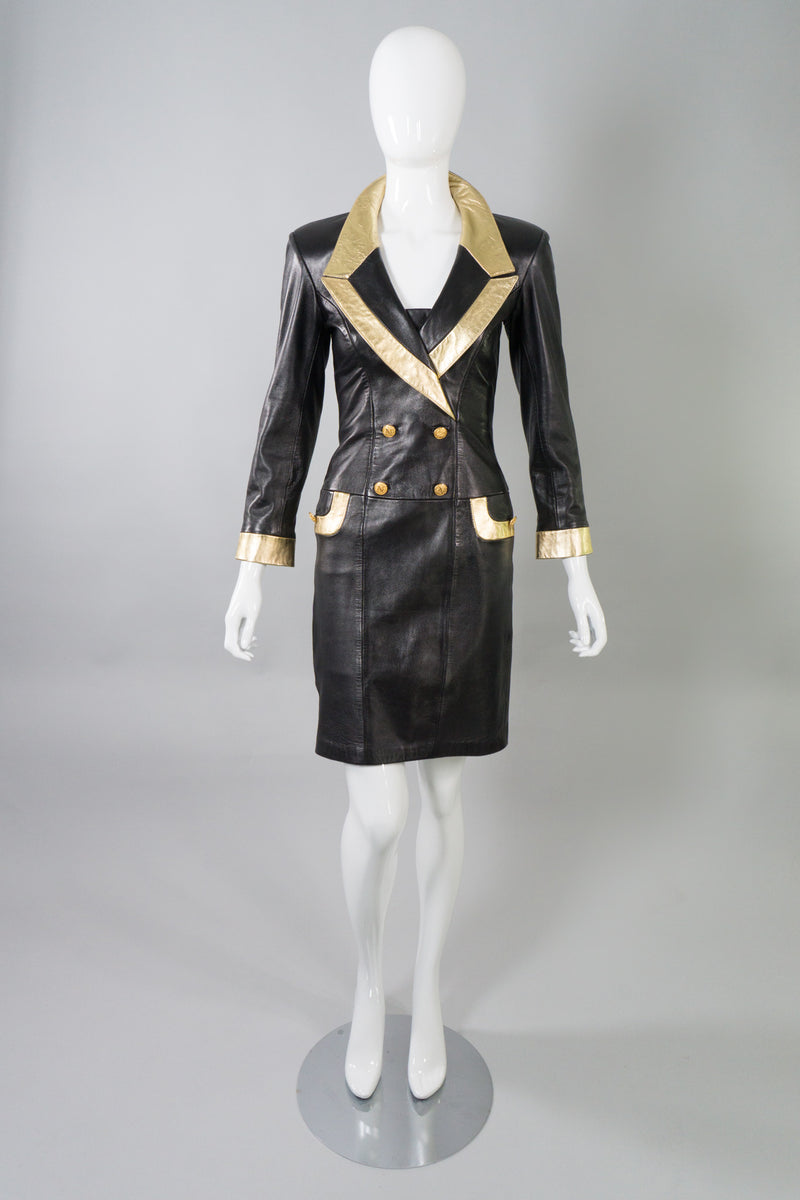 North Beach Leather by Michael Hoban Leather Blazer Dress