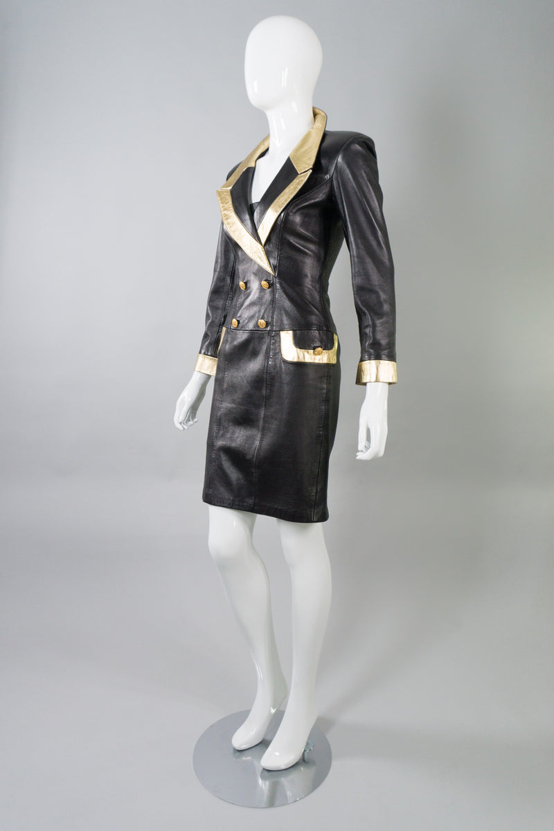 North Beach Leather by Michael Hoban Leather Blazer Dress