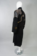 Grunstein Couture Finland Vintage Leather Patchwork Wrap Coat