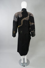 Grunstein Couture Finland Vintage Leather Patchwork Wrap Coat