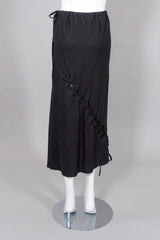 Ann Demeulemeester Vintage Wool Bias Cut Lace-Up Skirt