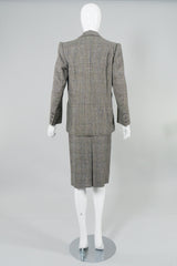 Saint Laurent Rive Gauche Glen Plaid Jacket & Skirt Set