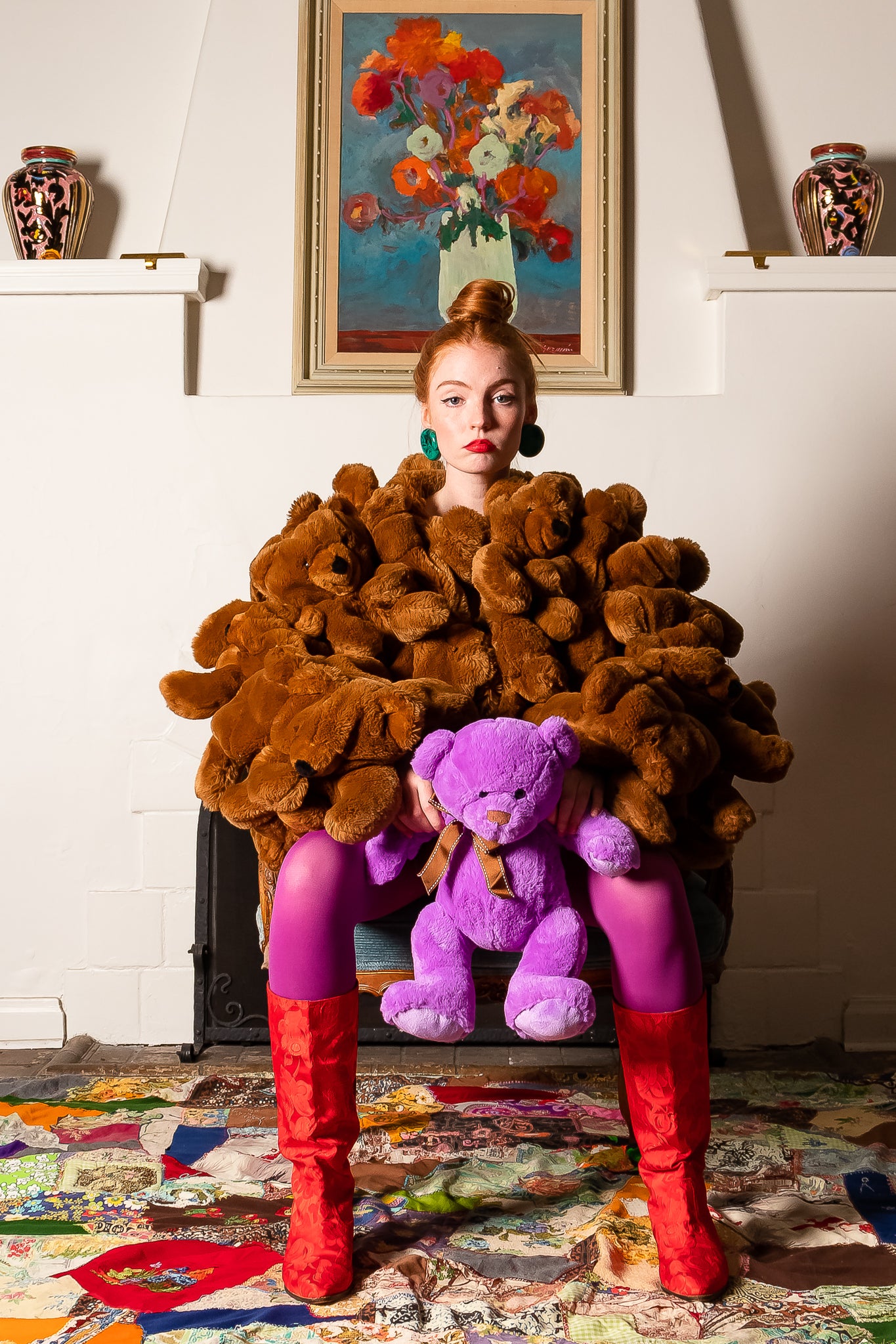 Vintage 1988 Jean Charles De Castelbajac Arche de Noé Teddy Bear Coat on Emily O'Dette @ Recess LA