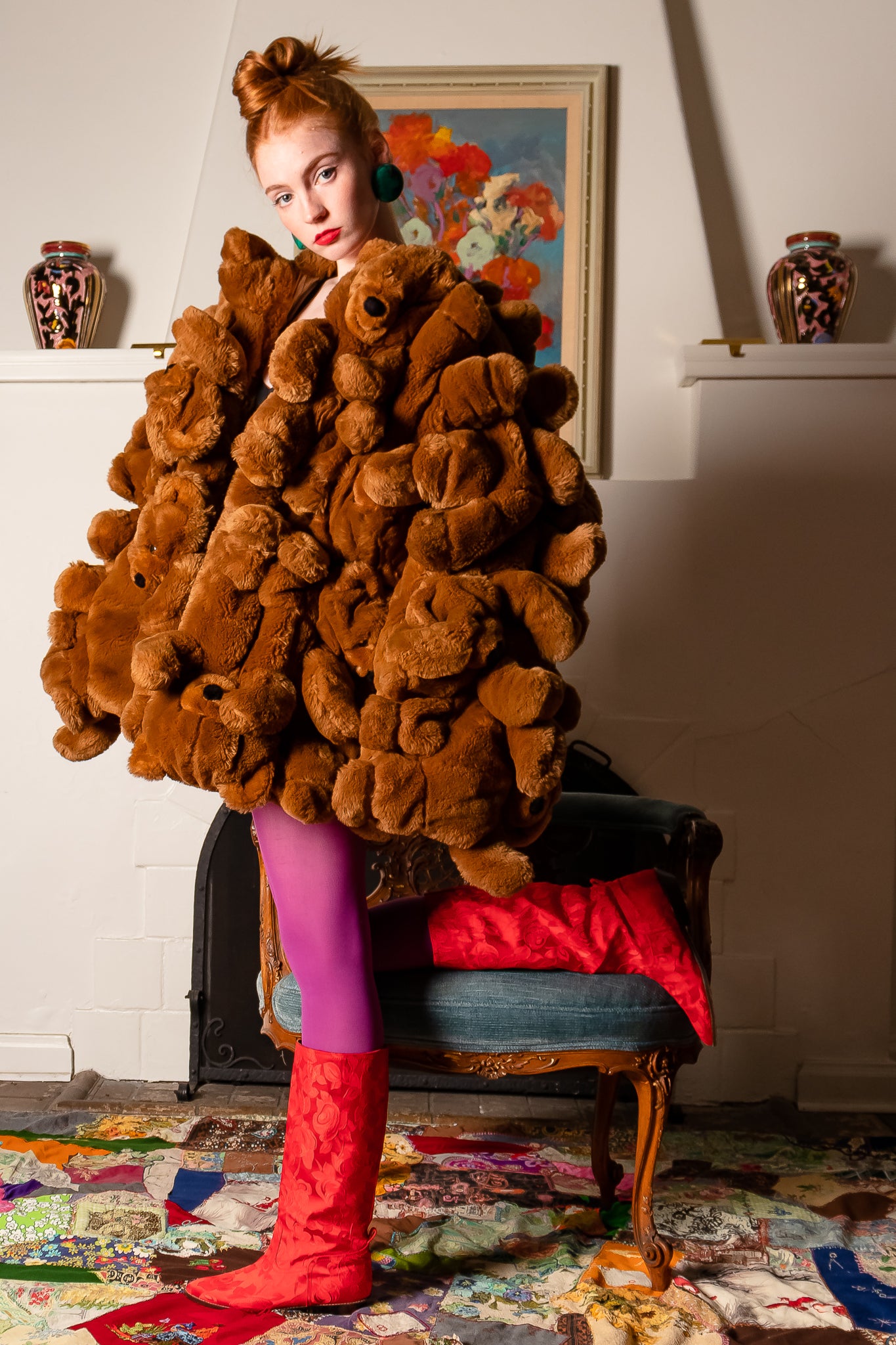 Vintage 1988 Jean Charles De Castelbajac Arche de Noé Teddy Bear Coat on Emily O'Dette @ Recess LA