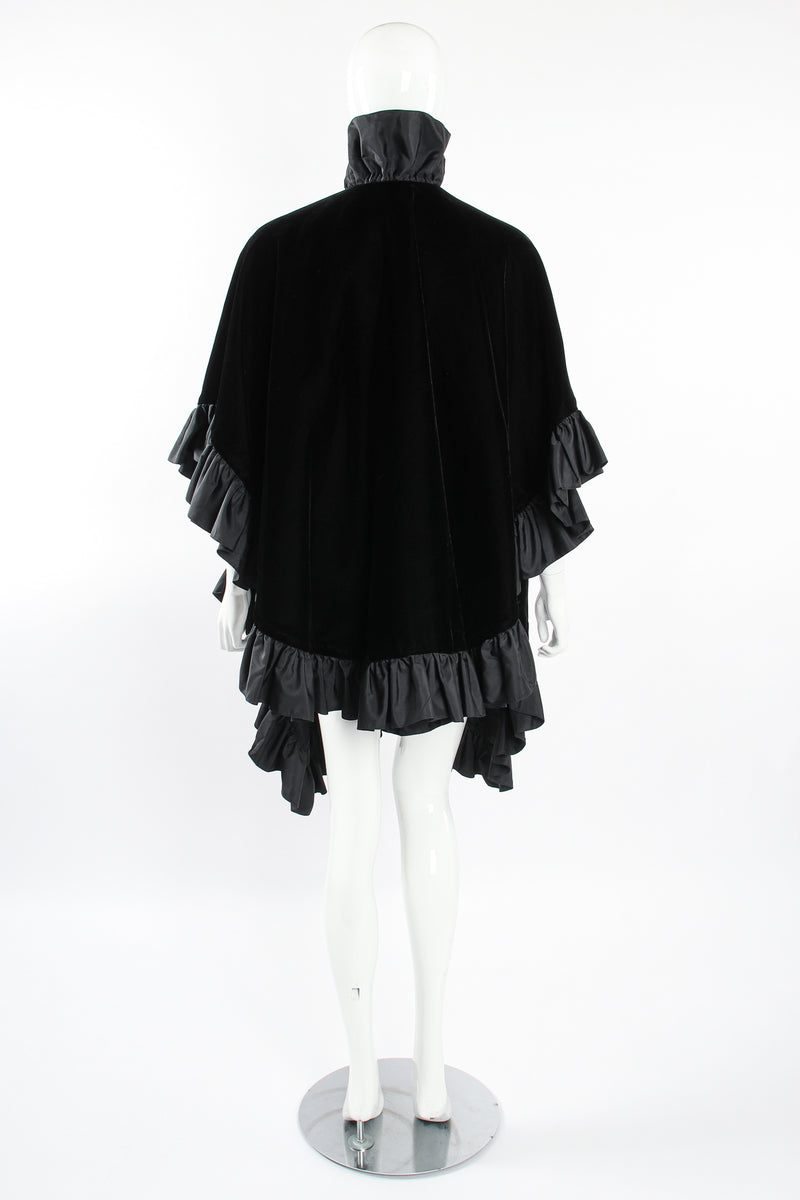 Vintage AJ Bari Velvet Ruffle Poncho Cape on Mannequin back at Recess Los Angeles