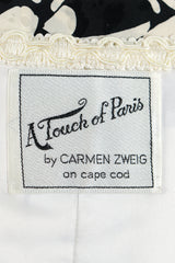 Vintage Touch of Paris by Carmen Zweig Silk Floral Bow Cape label at Recess Los Angeles