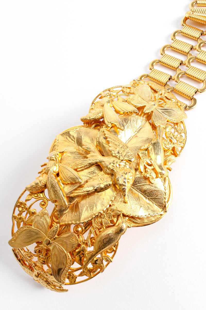 Vintage Abbé Créations Golden Nature Metal Link Belt Closeup of Buckle at Recess LA