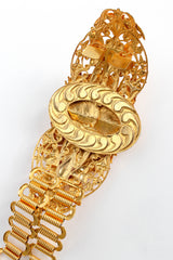 Vintage Abbé Créations Golden Nature Metal Link Belt Detail Back of Buckle at Recess LA