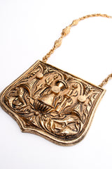 Vintage Accessocraft Brass Gothic Relief Plate Necklace at Recess Los Angeles