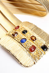 Vintage Accessocraft Gold Fluted Cabochon Buckle Belt detail at Recess Los Angeles