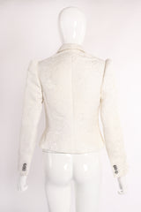 Vintage Adolfo Shrunken Brocade Bridal Wedding Jacket on Mannequin back at Recess Los Angeles