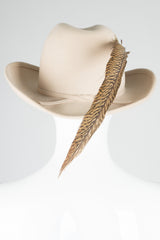 Adolfo II Wool Felt Studded Pierced Feather Hat