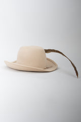 Adolfo II Wool Felt Studded Pierced Feather Hat