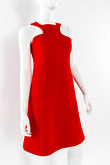 Vintage Adolfo for Saks Fifth Ave Halter Mod Mini Wool Dress mannequin close angle @ Recess LA