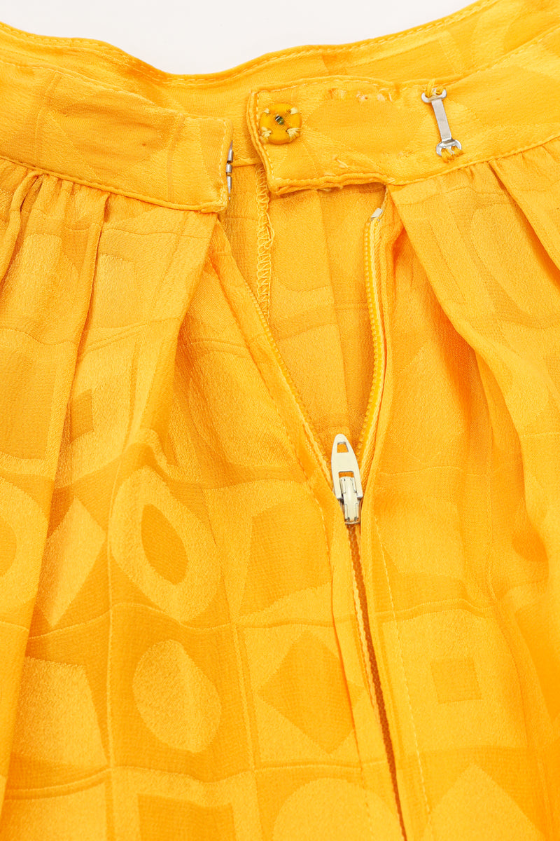 Vintage Adolfo Gold XO Palazzo Pant Set Waistband detail at Recess Los Angeles