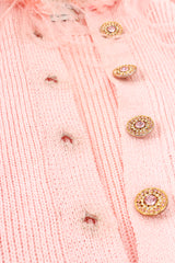 Vintage Adolfo Feather Sweater Knit Dress buttons stained at Recess Los Angeles