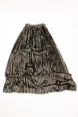 Vintage Adolfo Gold Velvet Lamé Striped Skirt flat at Recess Los Angeles