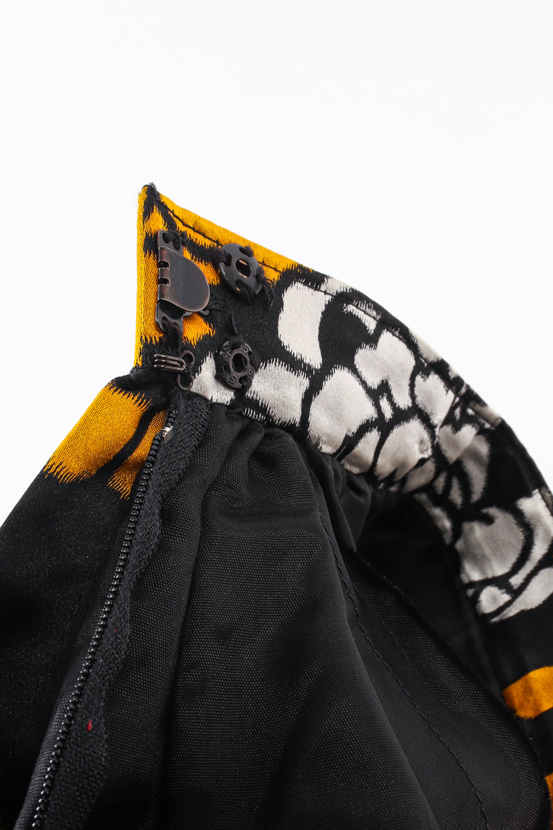 Vintage Adolfo Chrysanthemum Print Silk Skirt closures at Recess Los Angeles