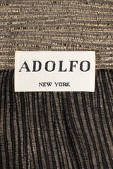 Vintage Adolfo Gold Lamé Ruffle Tie Neck Blouse label at Recess Los Angeles