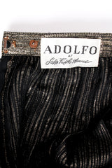 Vintage Adolfo Pleated Stripe Lamé Palazzo Pant label at Recess Los Angeles