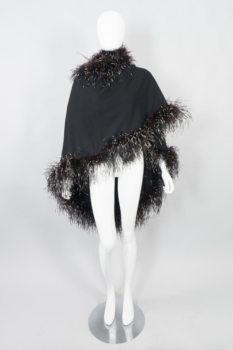 Adrienne Landau Ostrich Feather Shawl Cape