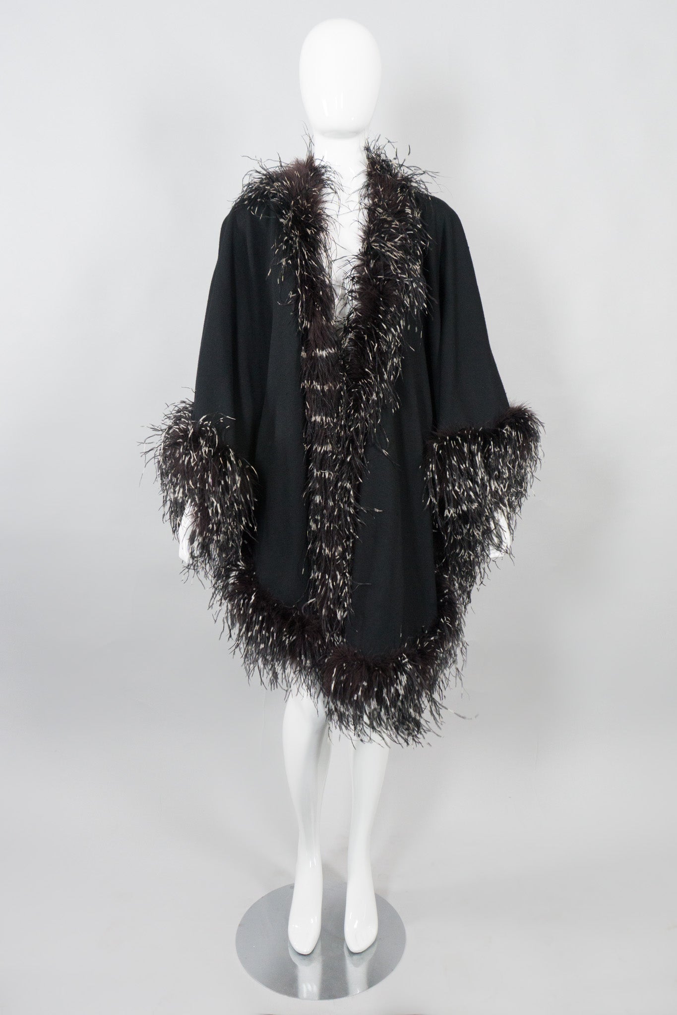 Adrienne Landau Ostrich Feather Shawl Cape