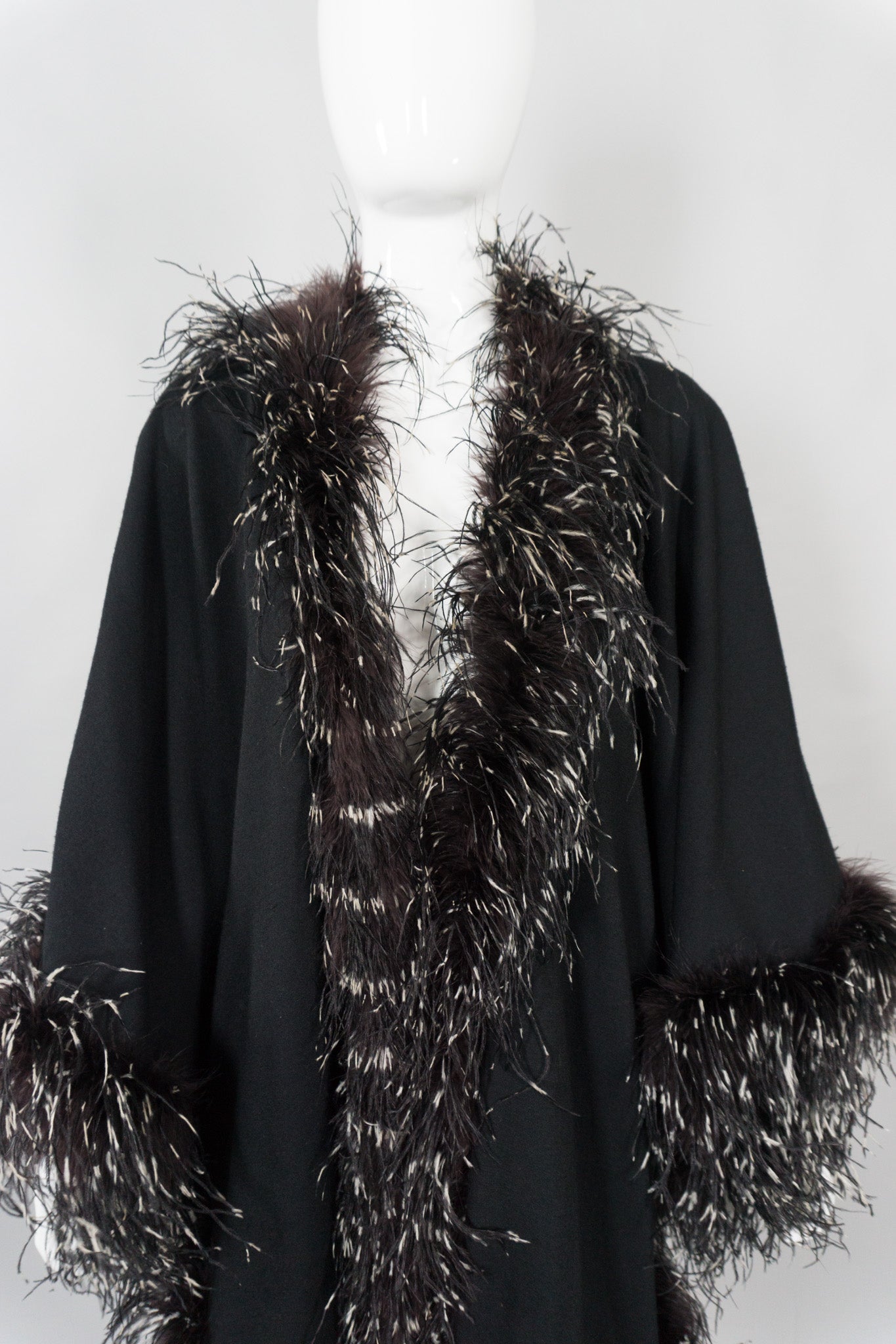 Adrienne Landau Ostrich Feather Shawl Cape