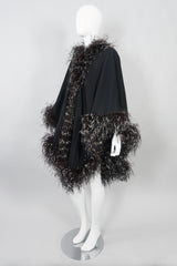 Adrienne Landau Ostrich Feather Shawl Cape