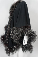 Adrienne Landau Ostrich Feather Shawl Cape