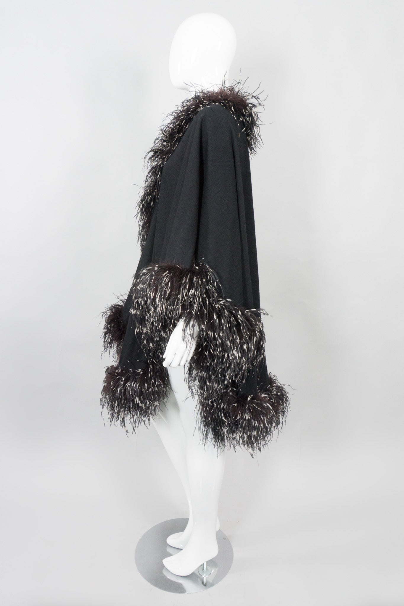 Adrienne Landau Ostrich Feather Shawl Cape