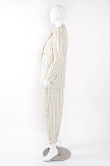 2019 S/S Alessandra Rich Rope Stripe Jacket & Pant Set on mannequin side at Recess Los Angeles