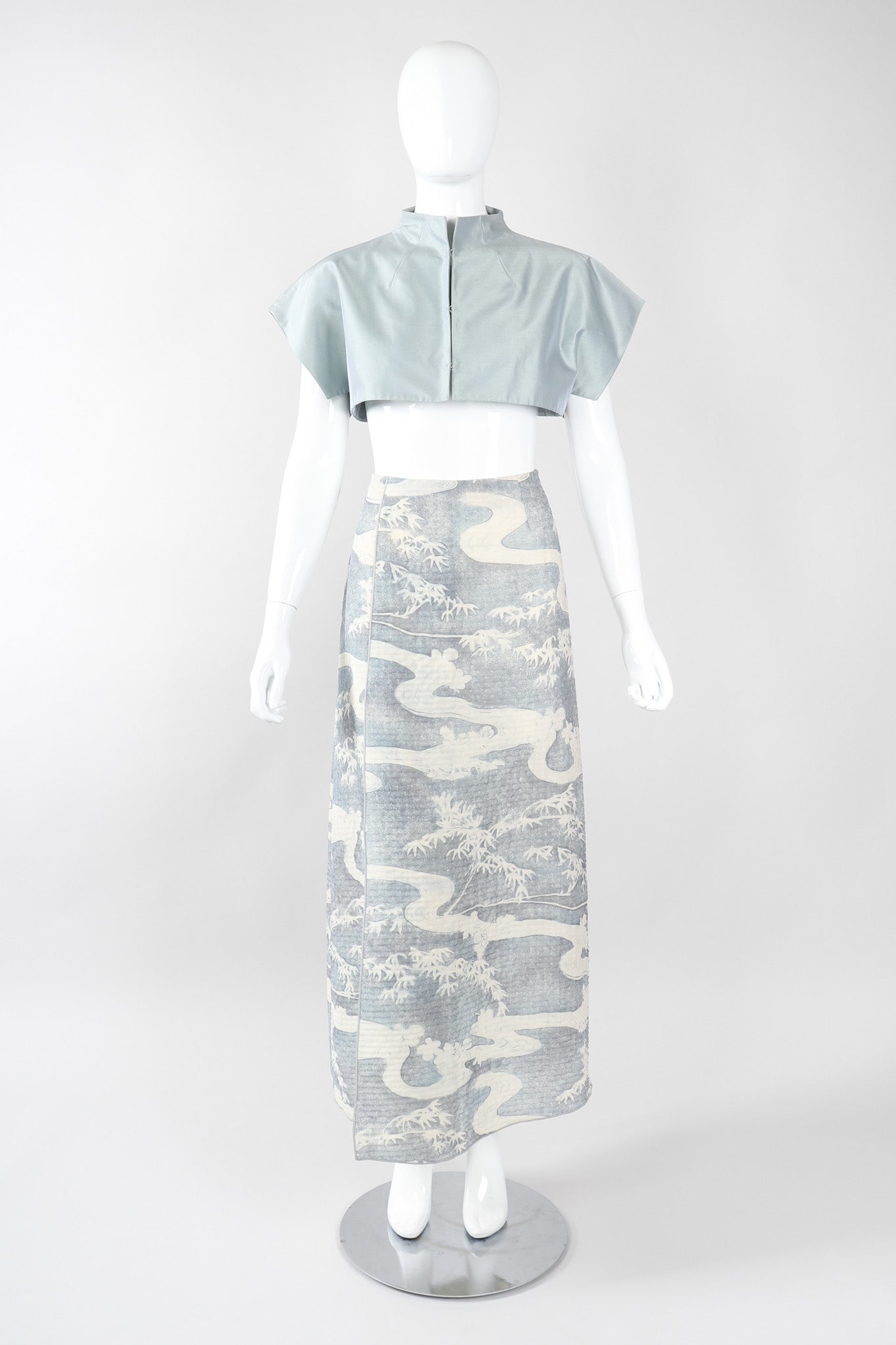 Recess Los Angeles Vintage Giorgio Armani Wool Silk River Chinoiserie Gauze Skirt