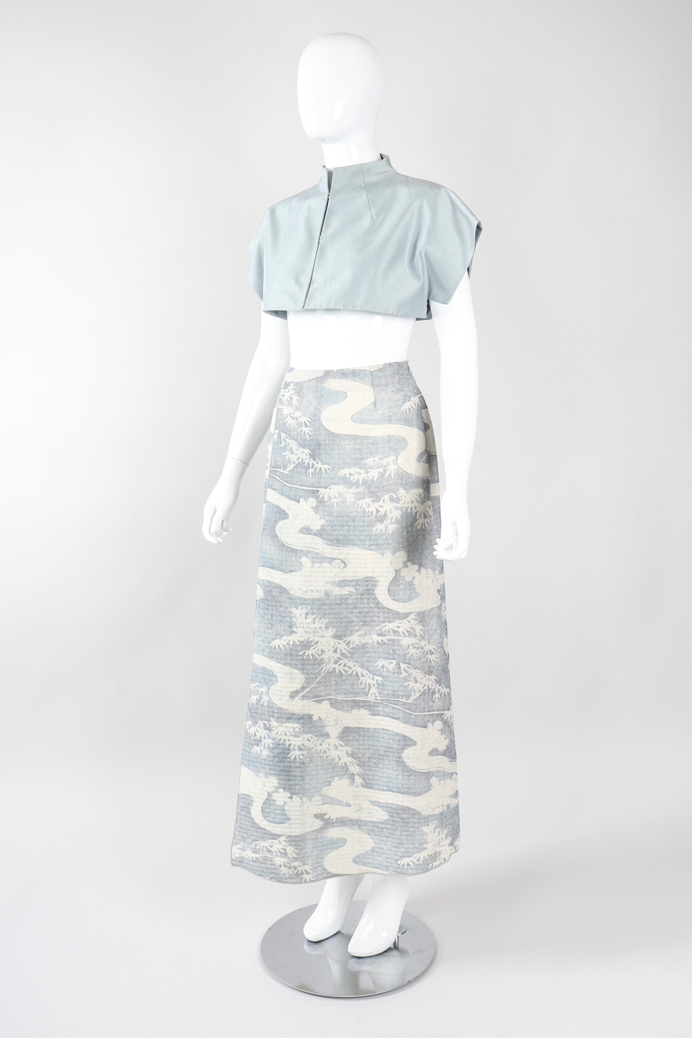 Recess Los Angeles Vintage Giorgio Armani Wool Silk River Chinoiserie Gauze Skirt