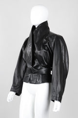 Recess Los Angeles Vintage 1980s Alaia Cropped Leather Wrap Jacket