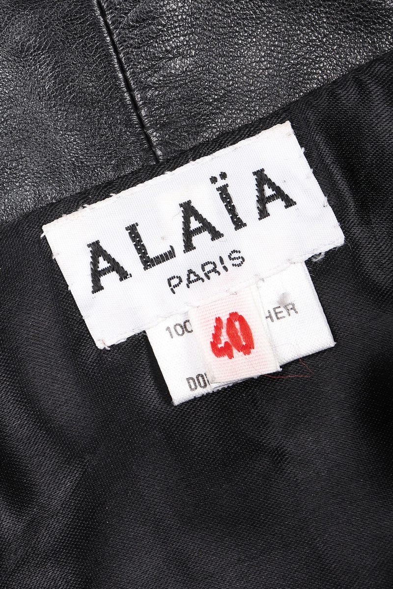 Recess Los Angeles Vintage 1980s Alaia Cropped Leather Wrap Jacket