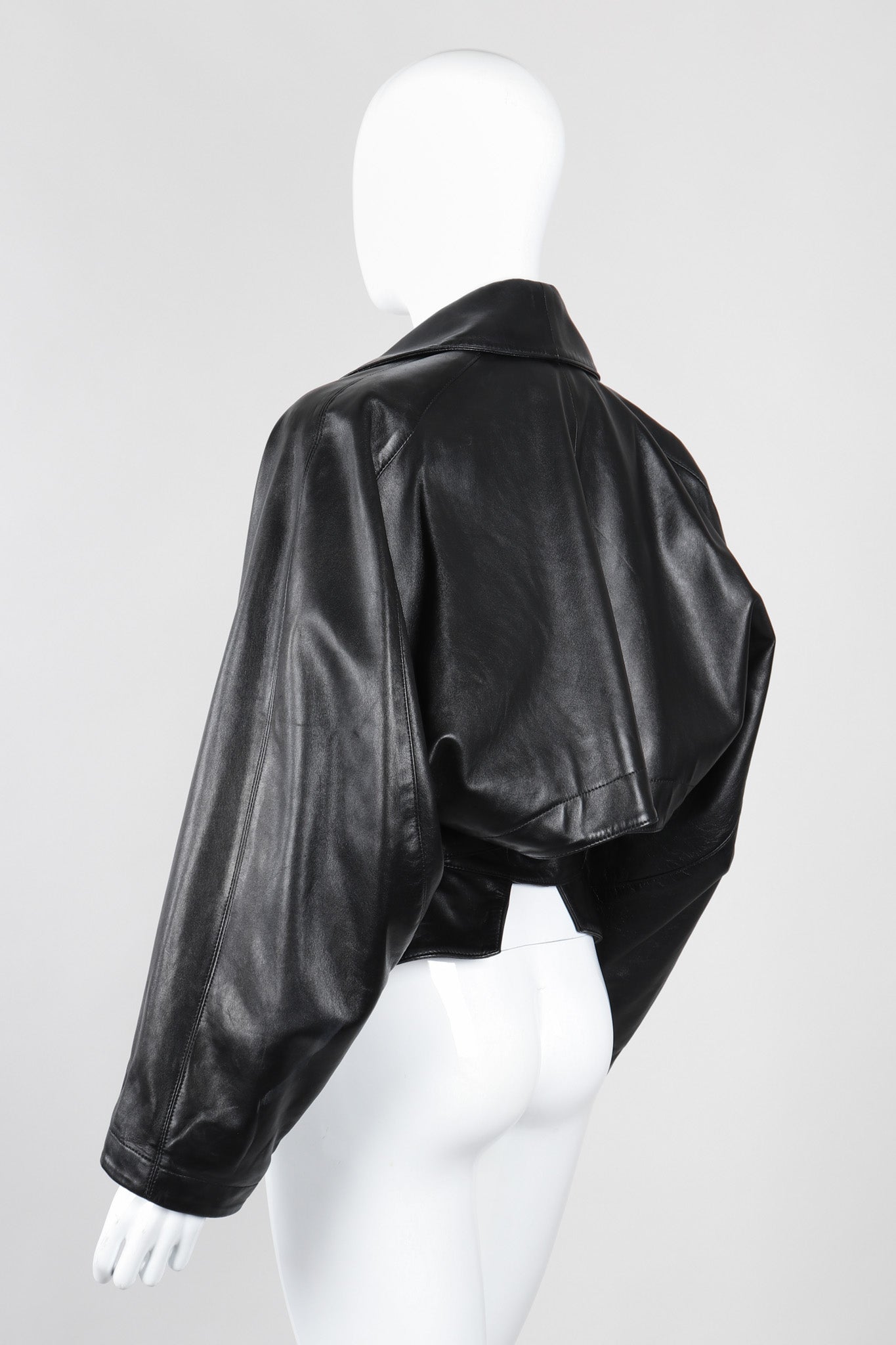 Recess Los Angeles Vintage 1980s Alaia Cropped Leather Wrap Jacket