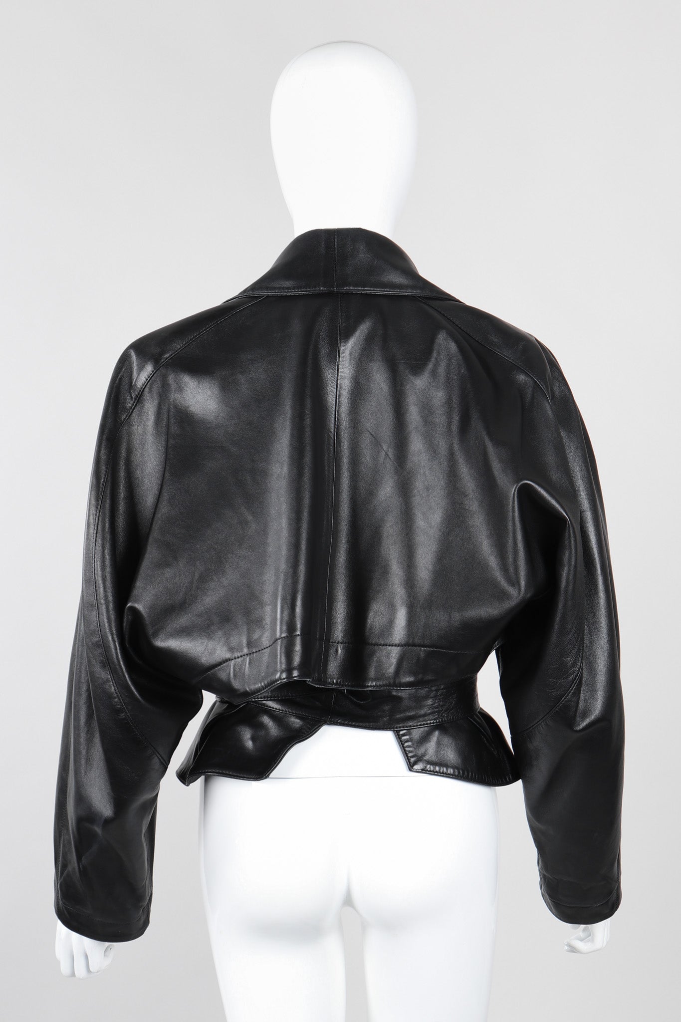 Recess Los Angeles Vintage 1980s Alaia Cropped Leather Wrap Jacket