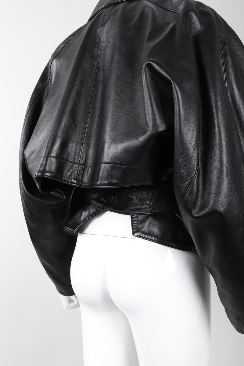 Recess Los Angeles Vintage 1980s Alaia Cropped Leather Wrap Jacket