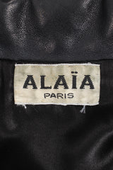 Vintage Alaia Leather Bustier Corset Jacket label at Recess Los Angeles