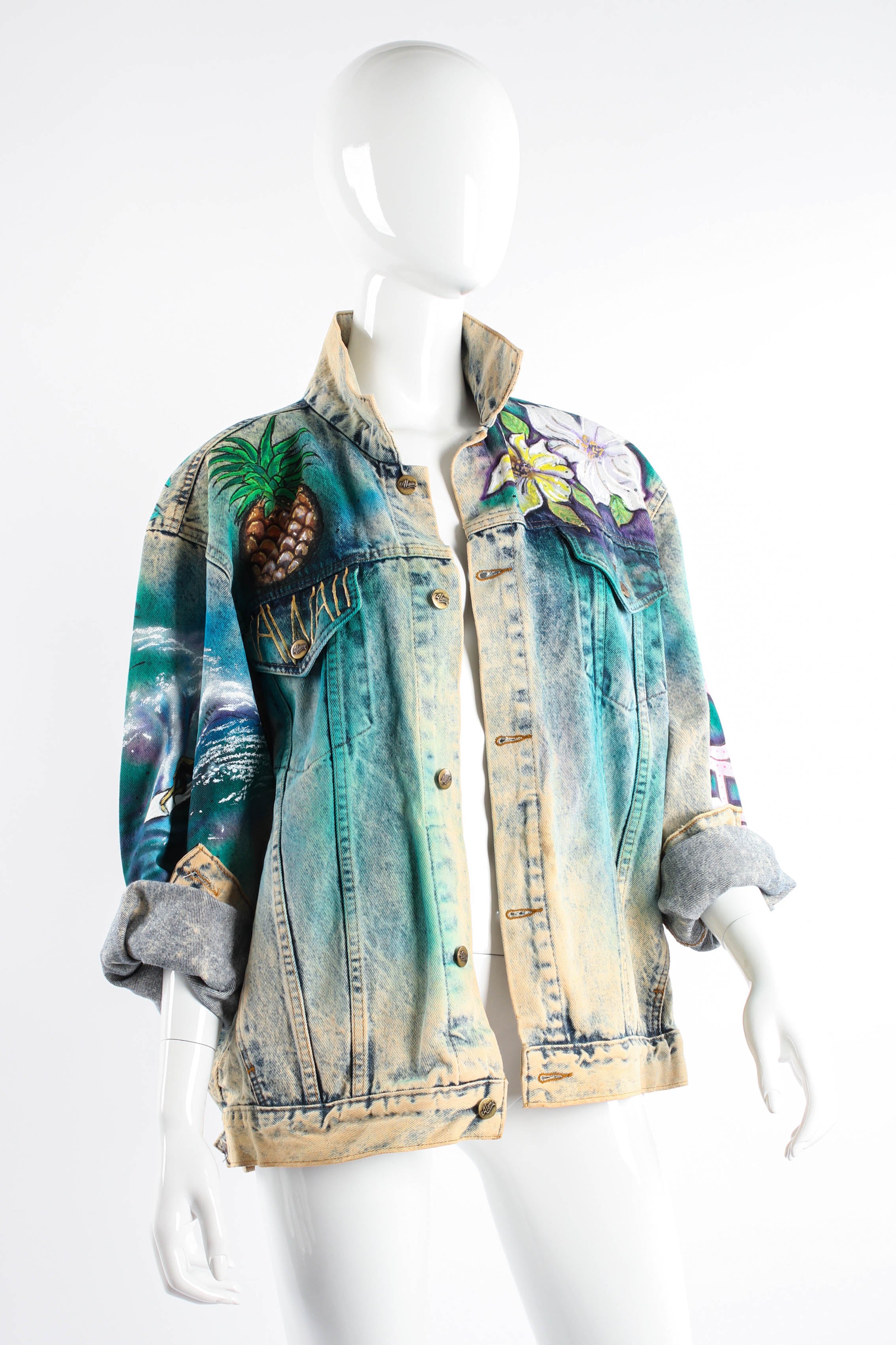 Vintage Tony Alamo Hawaii Waikiki Beach Jacket on mannequin at Recess Los Angeles (open front)