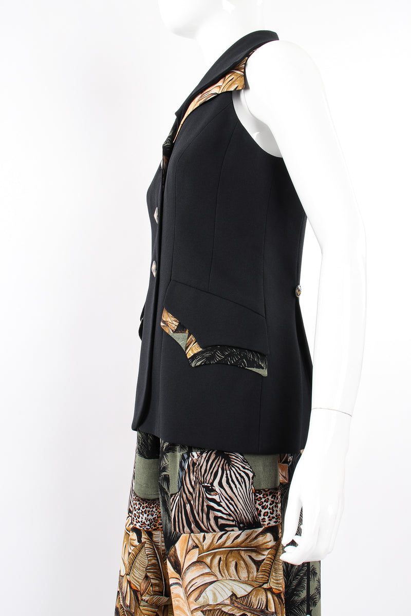 Vintage Alberto Makali Jungle Print Vest & Pant Set on Mannequin crop at Recess Los Angeles