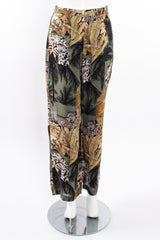 Vintage Alberto Makali Jungle Print Vest & Pant Set on Mannequin pant back at Recess LA