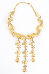 Vintage Alexis Kirk Auspicious Dragon & Fish Collar Necklace backside At Recess Los Angeles