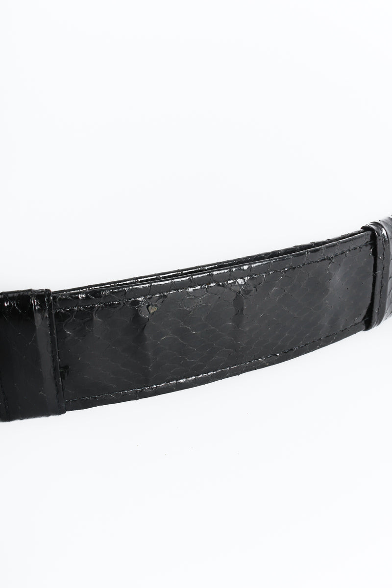 Vintage Alexis Kirk Byzantine Buckle Snakeskin Belt detail at Recess Los Angeles