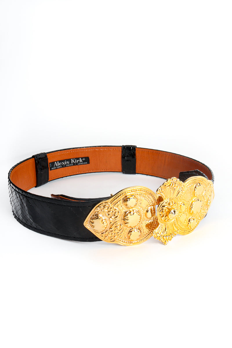 Vintage Alexis Kirk Byzantine Buckle Snakeskin Belt at Recess Los Angeles