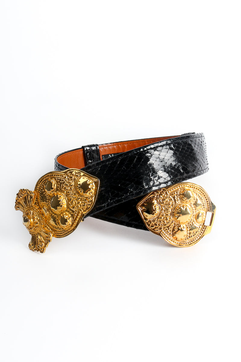 Vintage Alexis Kirk Byzantine Buckle Snakeskin Belt at Recess Los Angeles