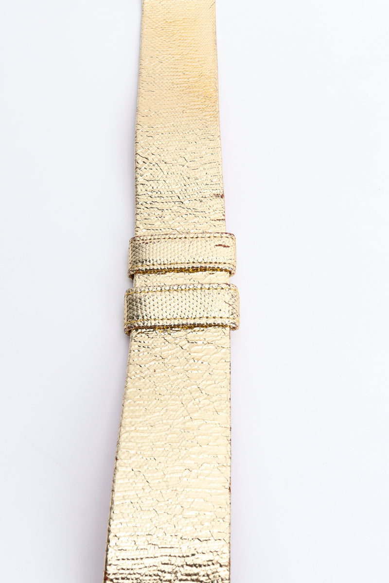 snakeskin leather with metal faux buckle by Alexis Kirk slide @recessla