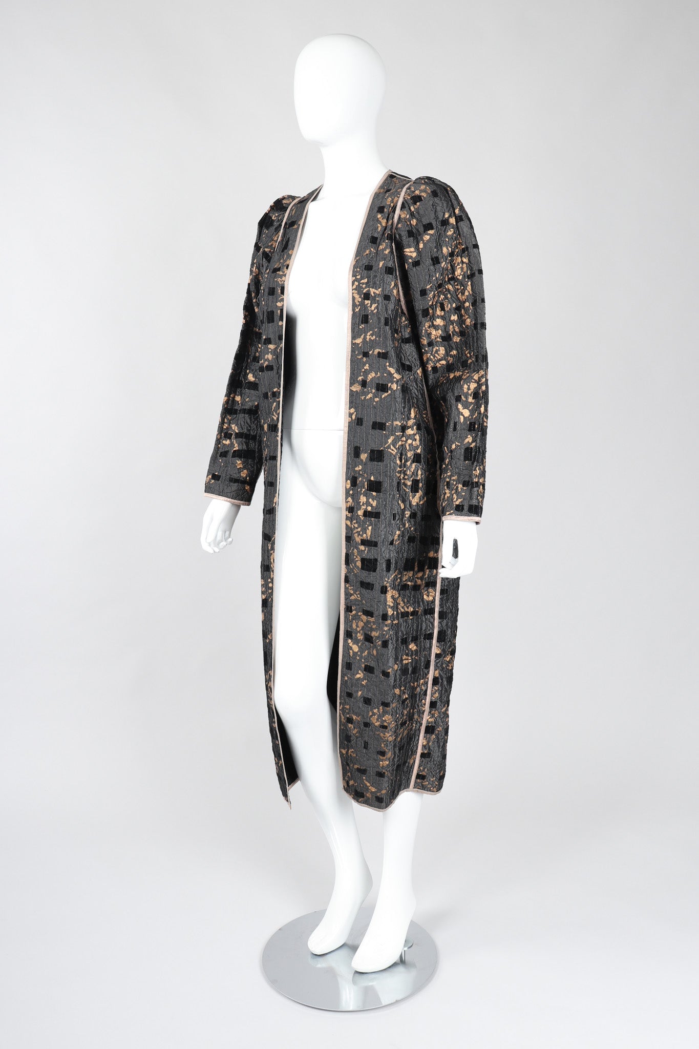 Recess Los Angeles Vintage Amen Wardy Metallic Splatter Quilted Duster Coat